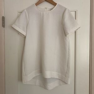 Madewell White Structured Short Sleeve Shirt Loose